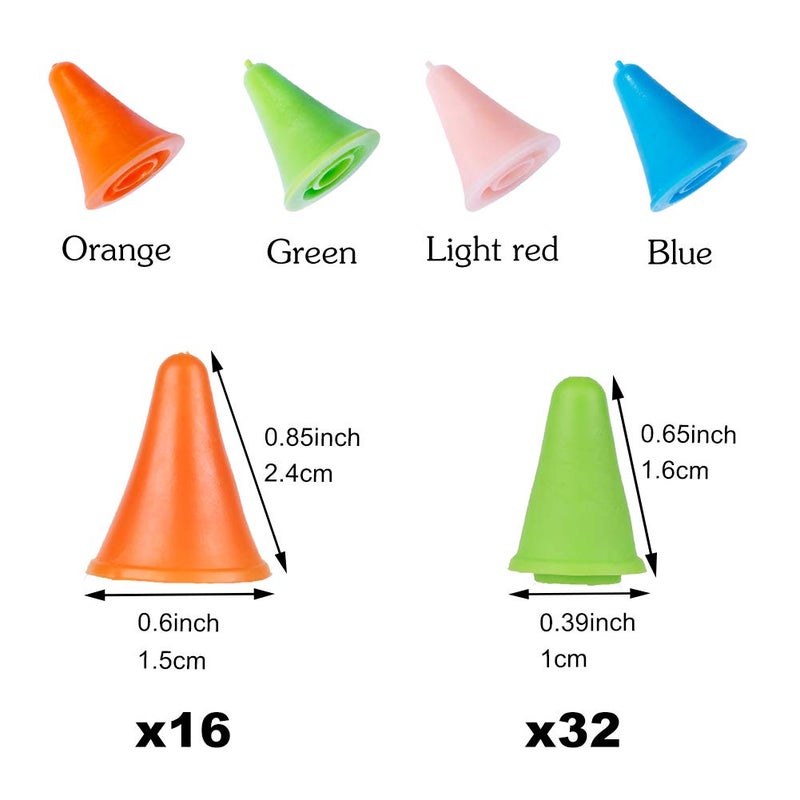 JNENERY 48 PCS Knitting Needles Point Protectors/Stoppers,Multi-Colored Needle Tip Stoppers with Plastic Box, 2 Sizes(32 PCS Small+ 16 PCS Big Knitting Needles Cap) Needle Tip Stoppers for Knitting Craft - Image 2